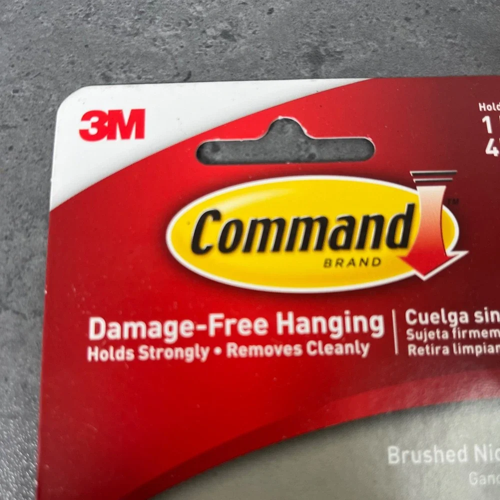 16 EA 3M Command Small Brushed Nickel‎ Decorative Hooks Damage Free 1lb Capacity